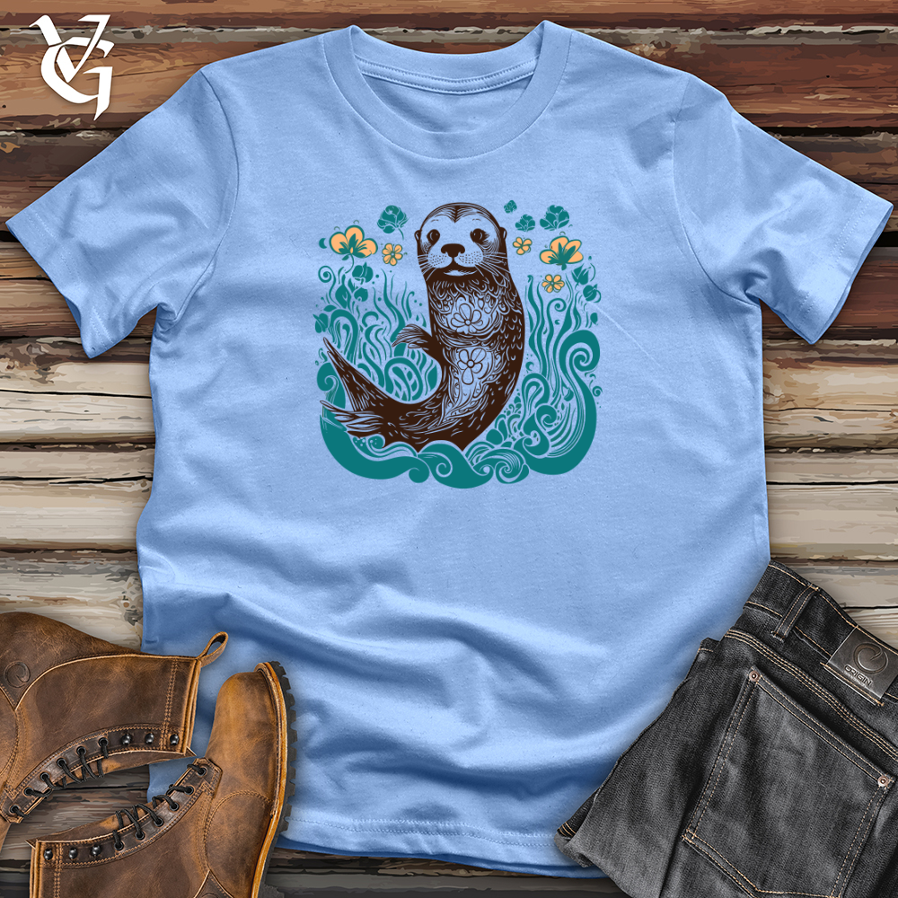 Viking Goods Otter Mermaid Softstyle Tee Carolina Blue / L
