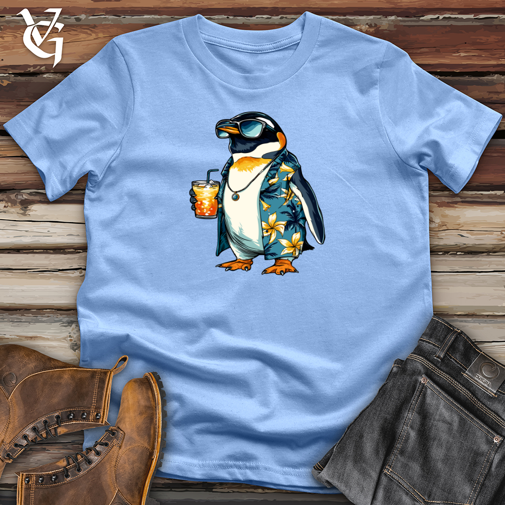 Viking Goods Penguin Vacation Vibes Softstyle Tee Carolina Blue / L