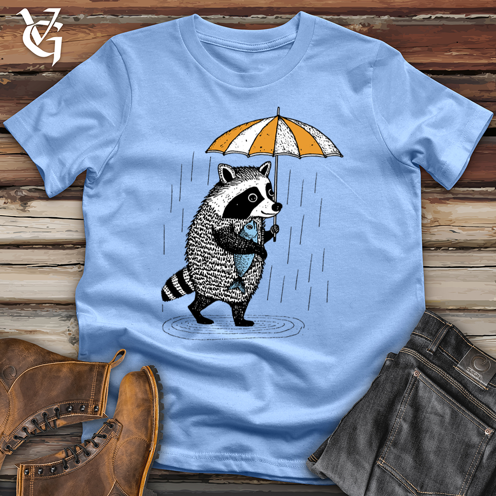 Viking Goods Raccoon In The Rain Softstyle Tee Carolina Blue / L