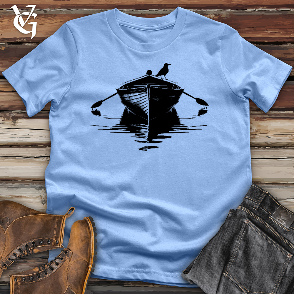 Viking Goods Raven Row Boat Softstyle Tee Carolina Blue / L