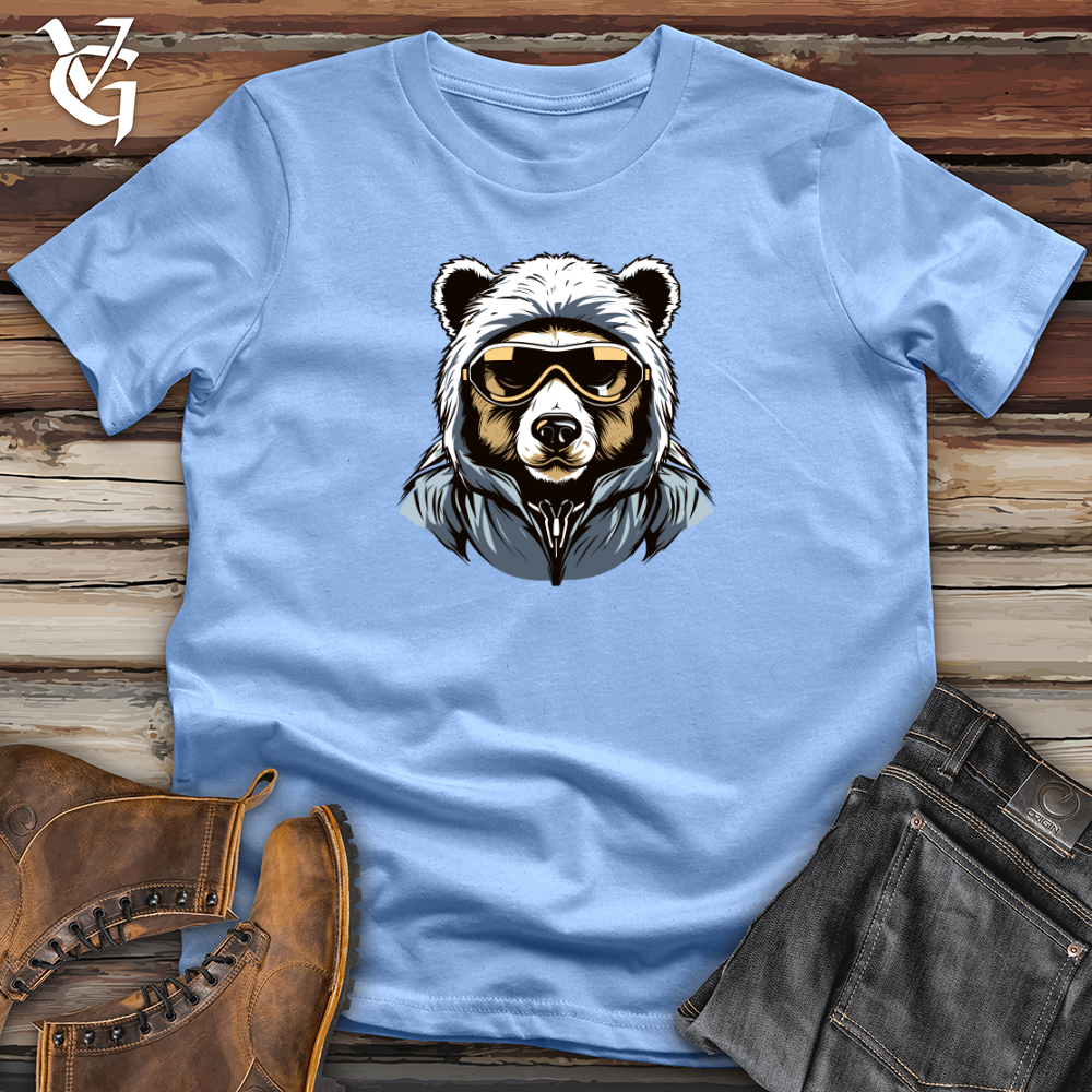 Viking Goods Retro Ski Mask Bear Softstyle Tee Carolina Blue / L