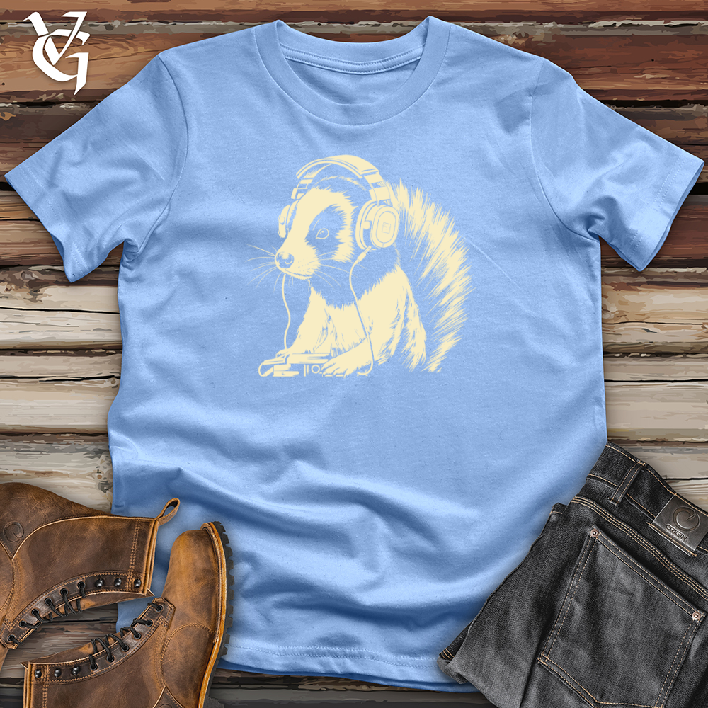 Viking Goods Skunk Headphone Harmony Softstyle Tee Carolina Blue / L