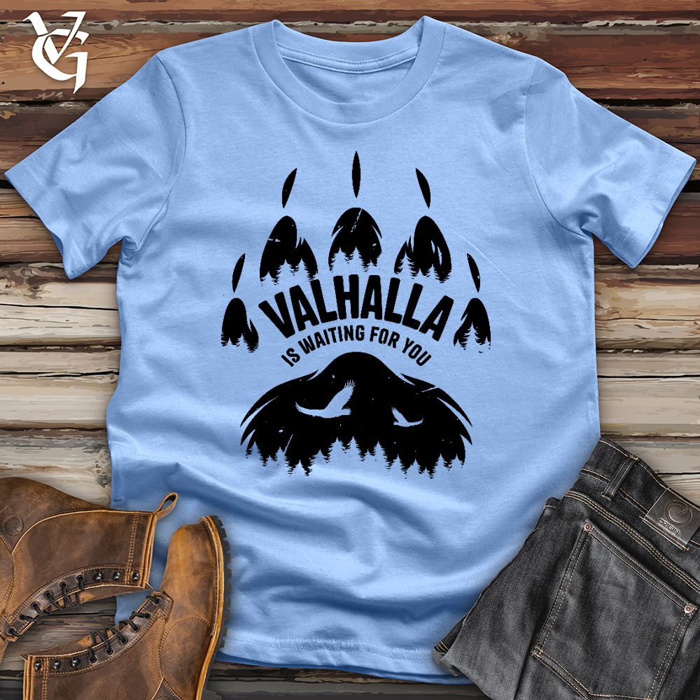 Viking Goods Valhalla Is Waiting Softstyle Tee Carolina Blue / L