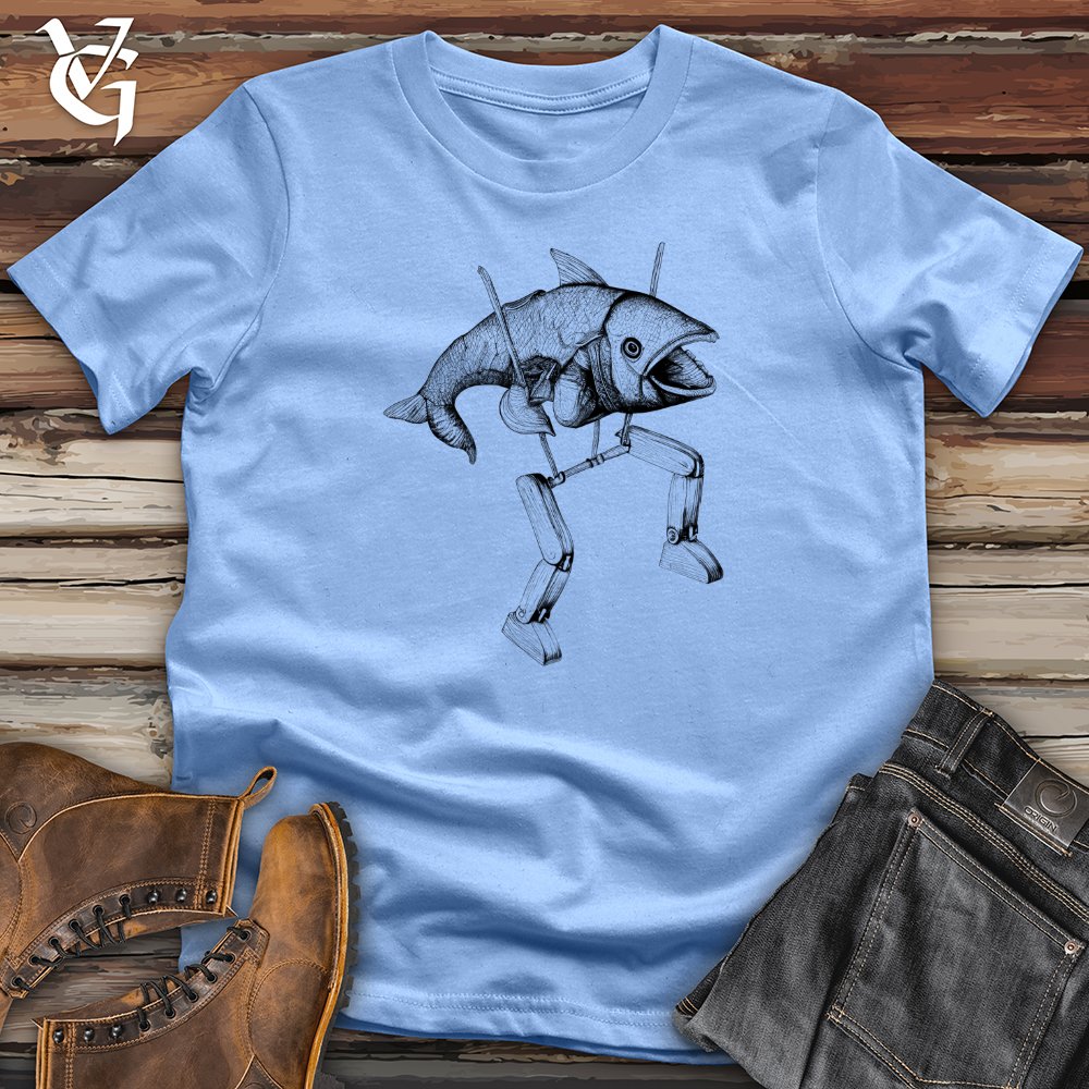 Viking Goods Walking Fish Softstyle Tee Carolina Blue / L