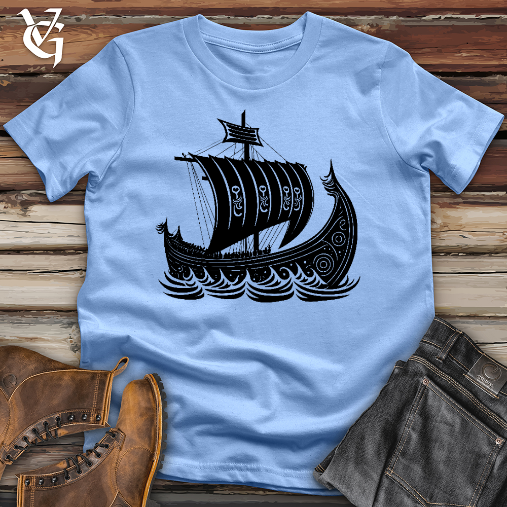 Viking Goods War Ship Softstyle Tee Carolina Blue / L
