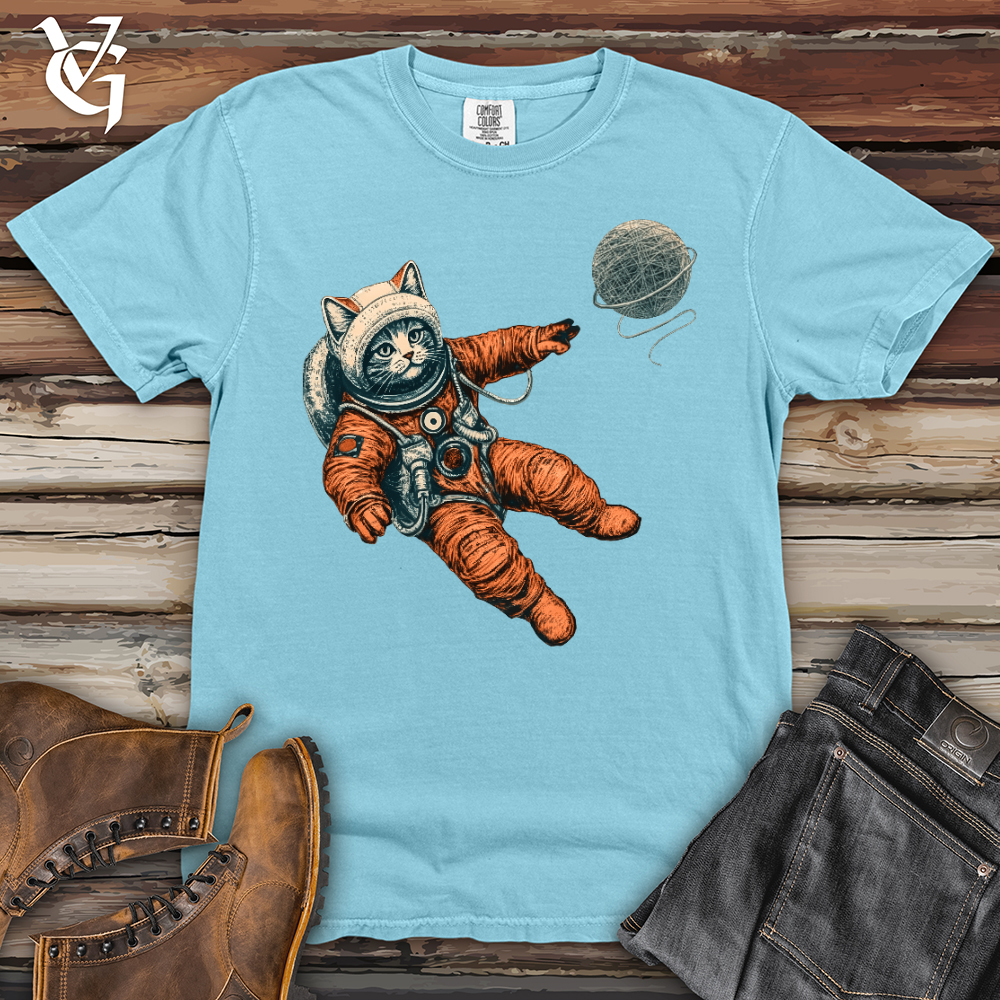 Viking Goods Astronaut Kitty Heavy Cotton Comfort Colors Tee Chambray / L