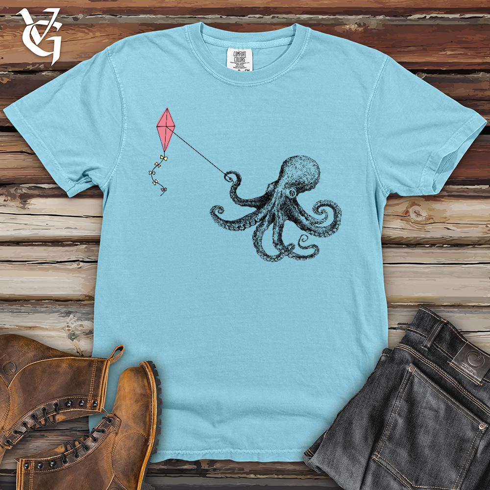 Viking Goods Octopus Flying Kyte Heavy Cotton Comfort Colors Tee Chambray / L