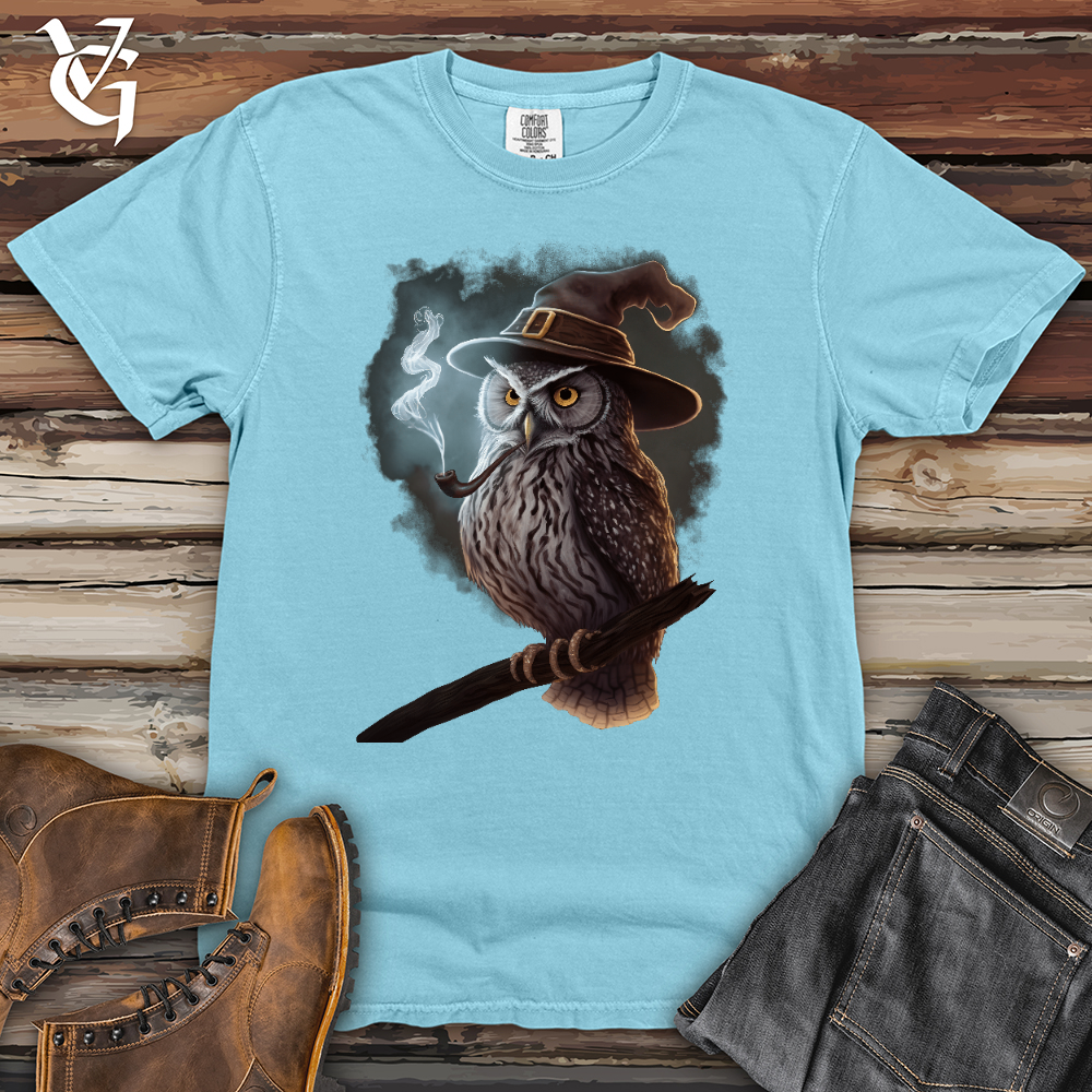 Viking Goods Owl Wizard Heavy Cotton Comfort Colors Tee Chambray / L