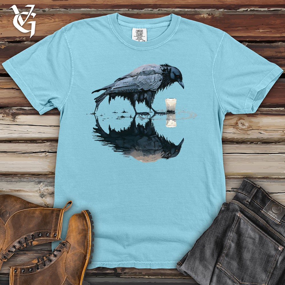 Viking Goods Raven Reflection Heavy Cotton Comfort Colors Tee Chambray / L