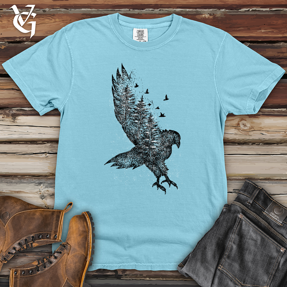 Viking Goods Snowy Forest Flyer Heavy Cotton Comfort Colors Tee Chambray / L