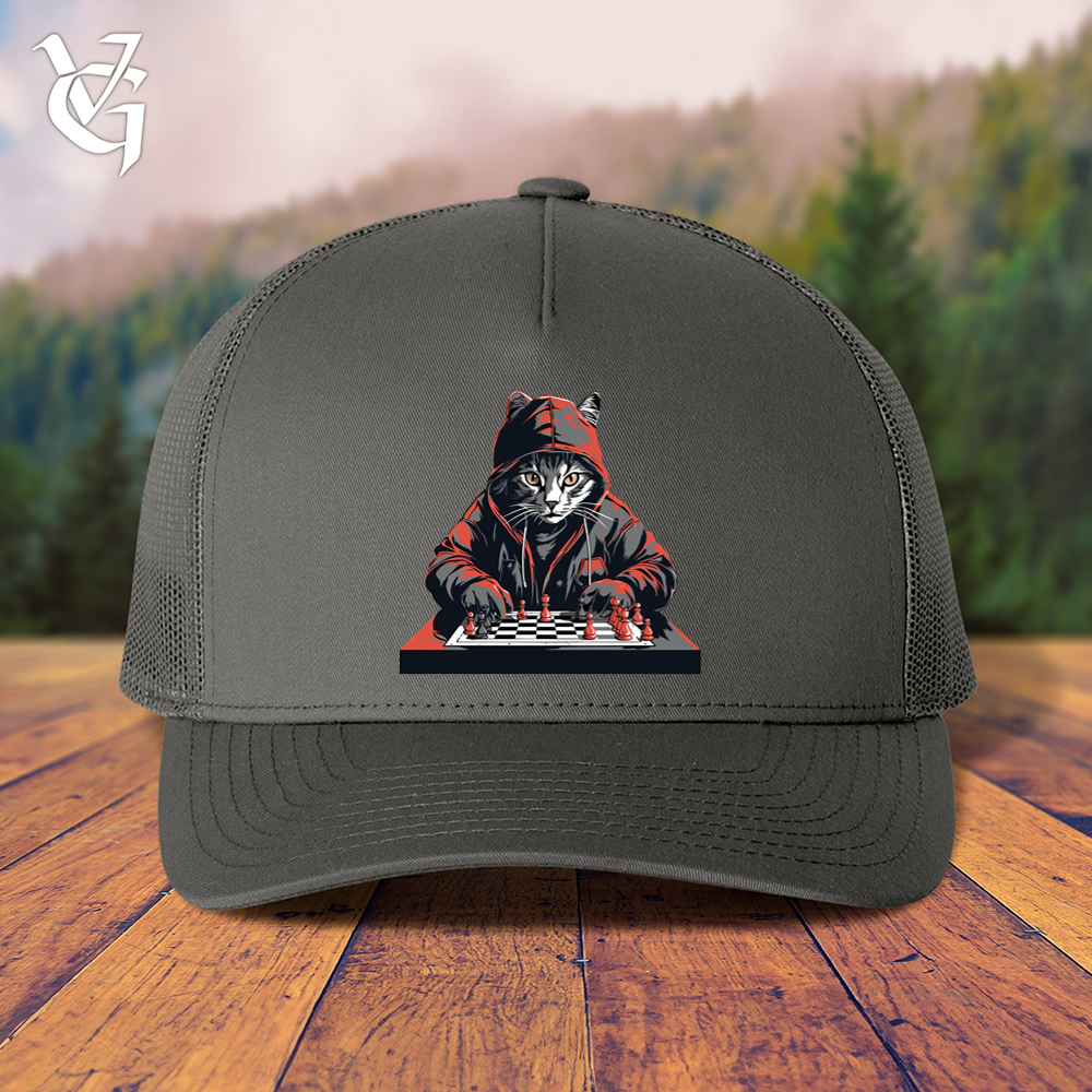 Viking Goods A Cat Playing Chess Trucker Cap Charcoal