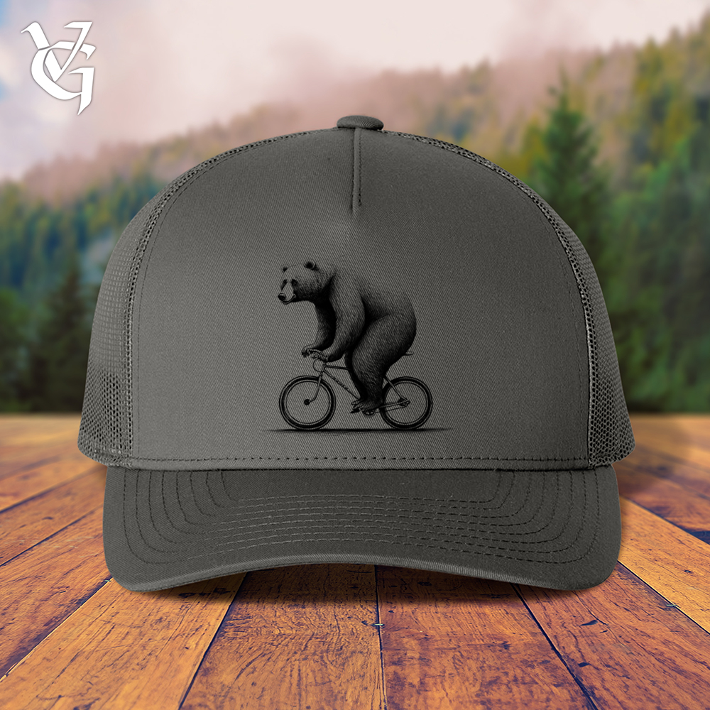 Viking Goods Bear Riding Bike Trucker Cap Charcoal