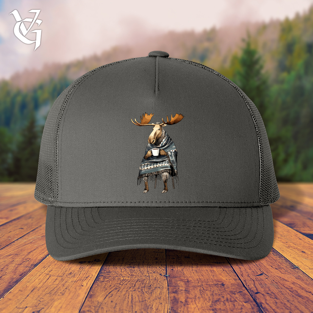 Viking Goods Coffee Drinking Moose Trucker Cap Charcoal