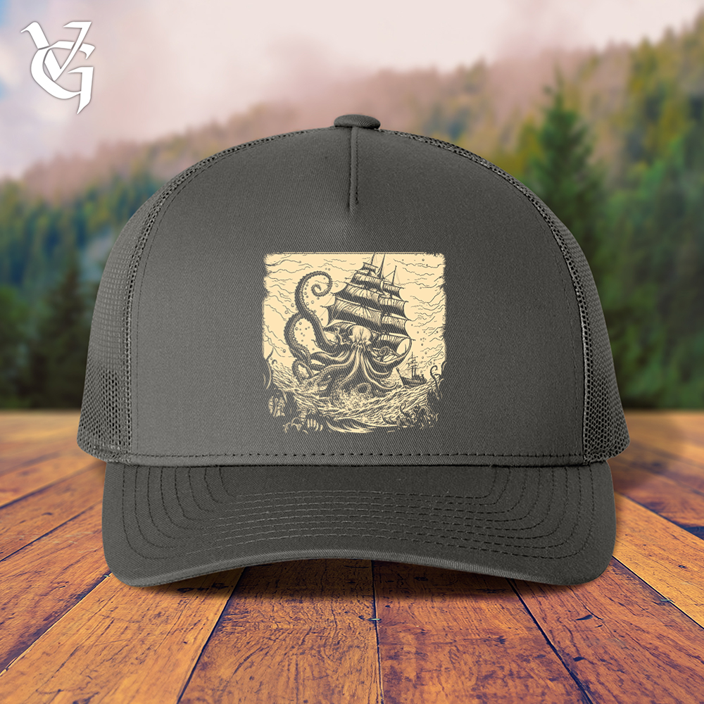 Viking Goods Kraken At Sea Trucker Cap Charcoal