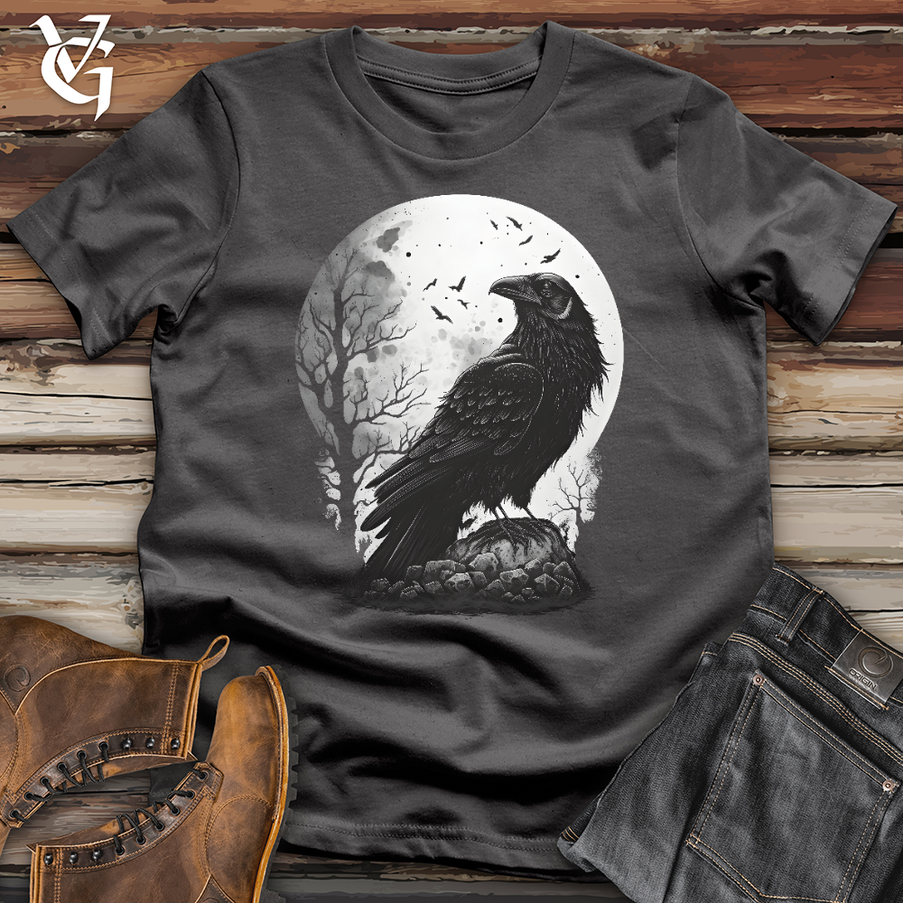 Viking Goods A Raven Over Stone Softstyle Tee Charcoal / L