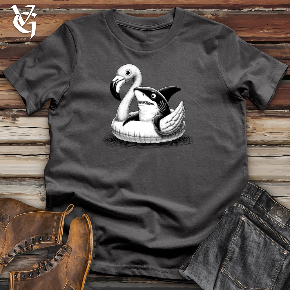 Viking Goods A Shark laying on top of a Flamingo Softstyle Tee Charcoal / L