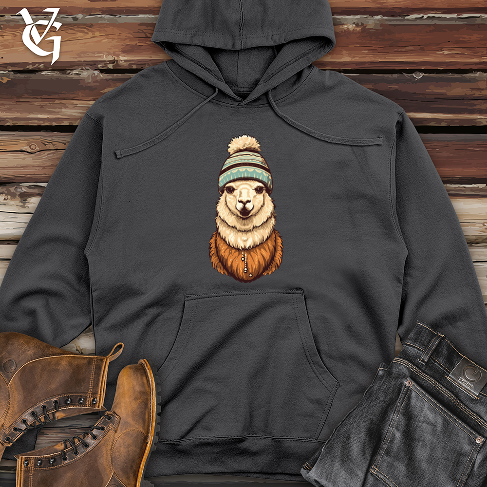 Viking Goods Alpaca Winter Beanie Warmth Style Midweight Hooded Sweatshirt Charcoal / L