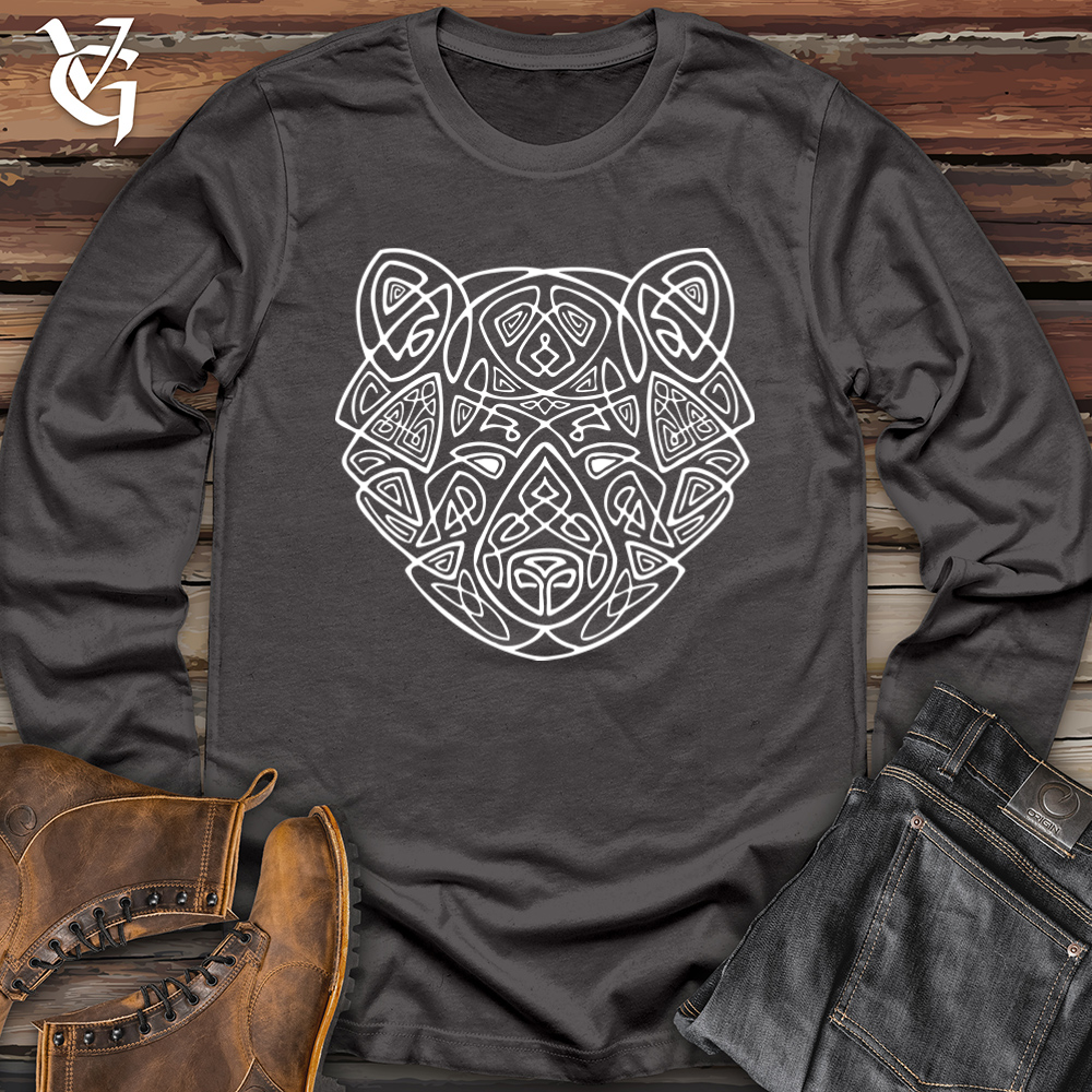 Viking Goods Bear Head Celtic Style Softstyle Long Sleeve Charcoal / L