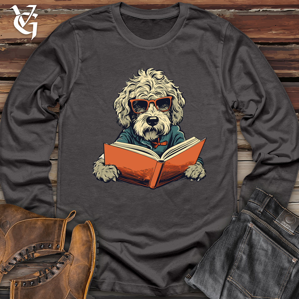 Viking Goods Bookworm Doodle Dog Read Softstyle Long Sleeve Charcoal / L