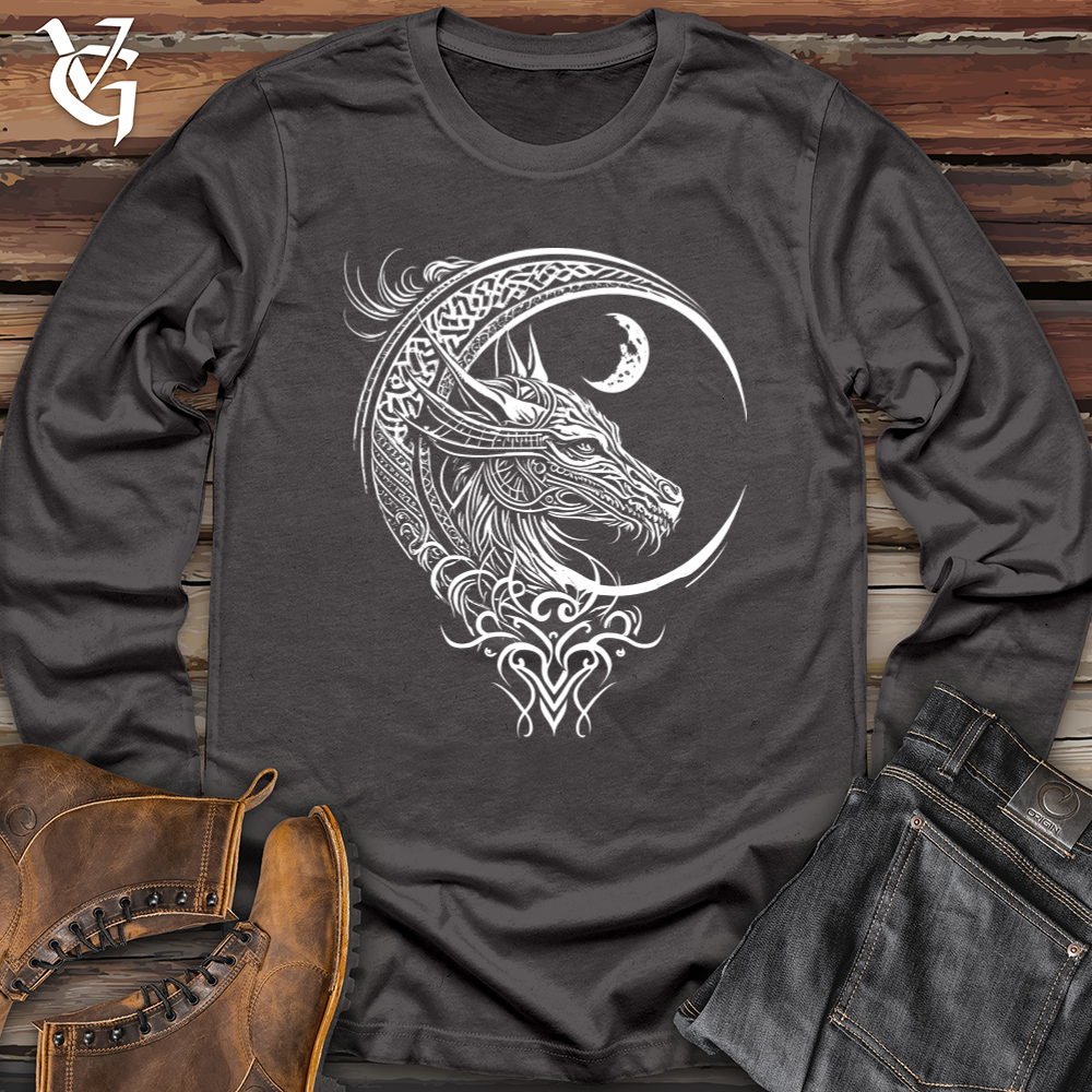 Viking Goods Celtic Dragon and Moon Softstyle Long Sleeve Charcoal / L