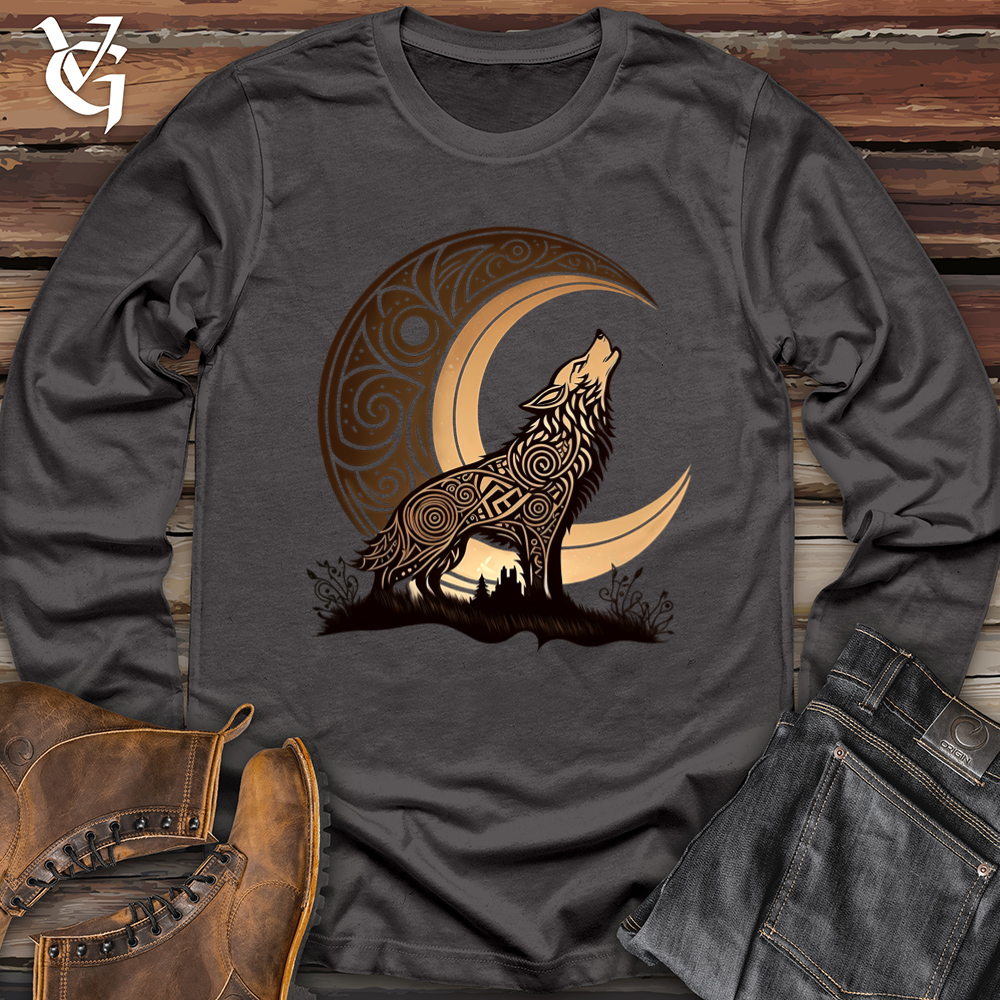 Viking Goods Celtic Wolf Softstyle Long Sleeve Charcoal / L