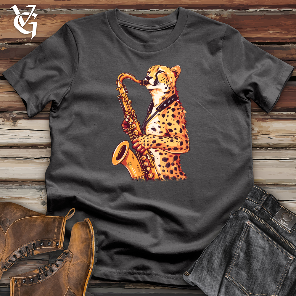 Viking Goods Cheetah Saxophone Groove Softstyle Tee Charcoal / L