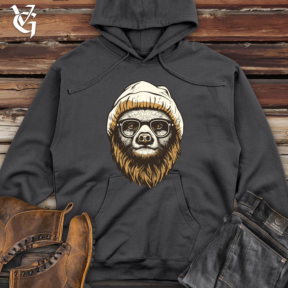 Viking Goods Chill Bean Sloth Midweight Hooded Sweatshirt Charcoal / L