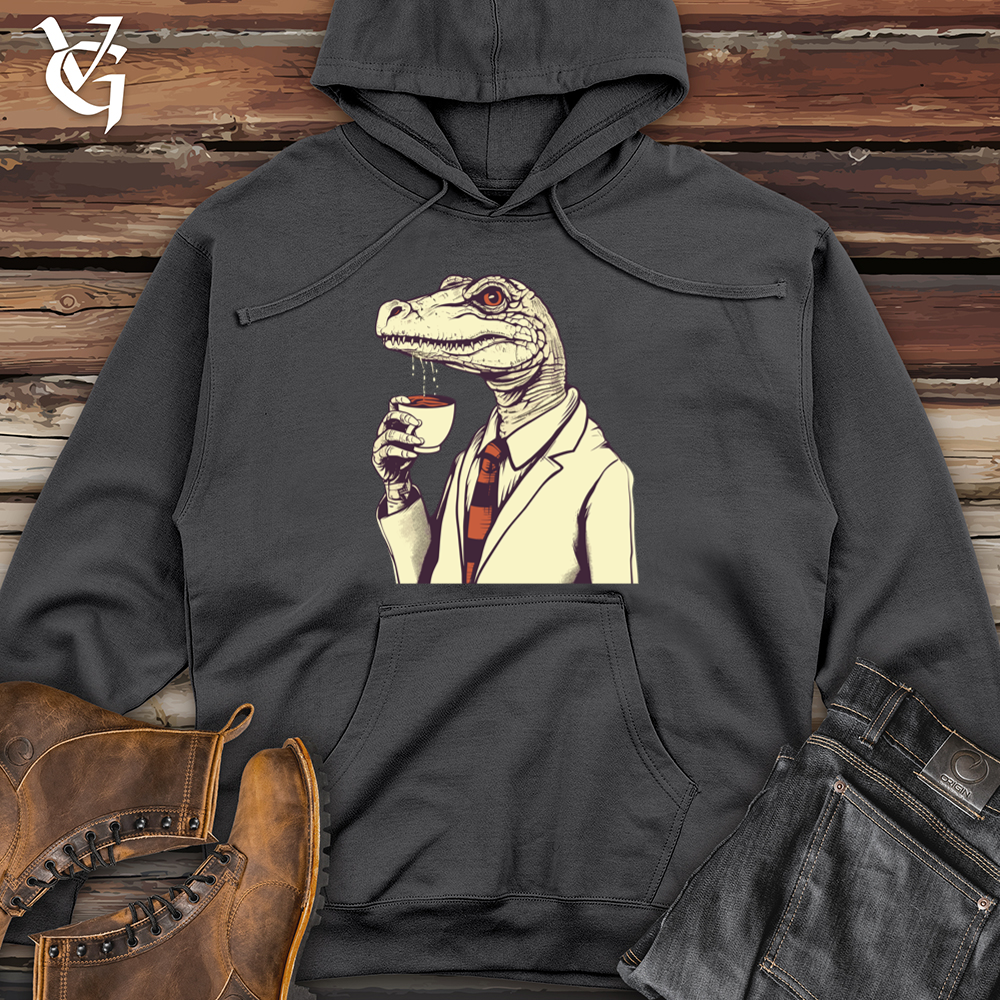 Viking Goods Coffeetime Lizard Tranquility Midweight Hooded Sweatshirt Charcoal / L