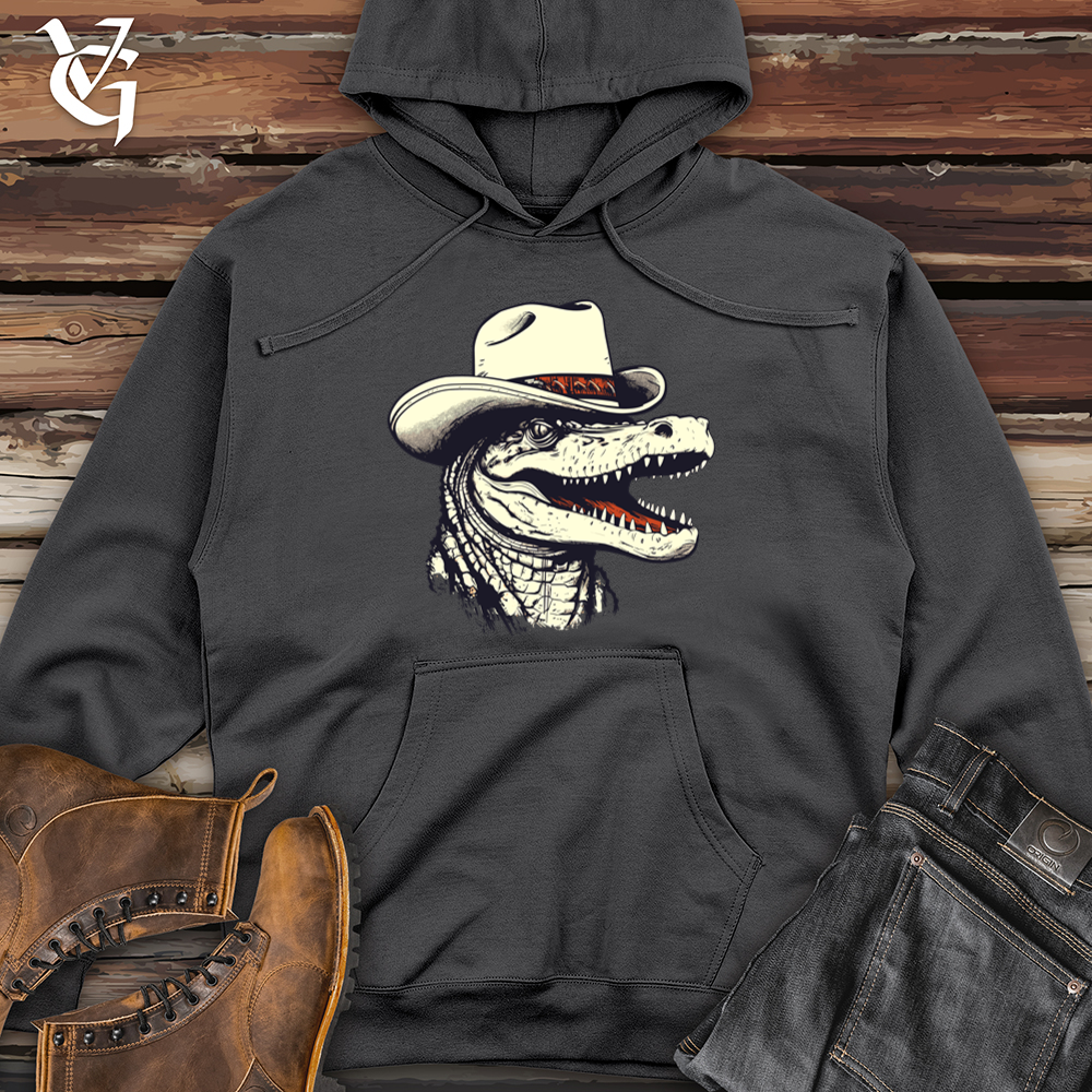 Viking Goods Crocodile Marshland Cowboy Swagger Midweight Hooded Sweatshirt Charcoal / L