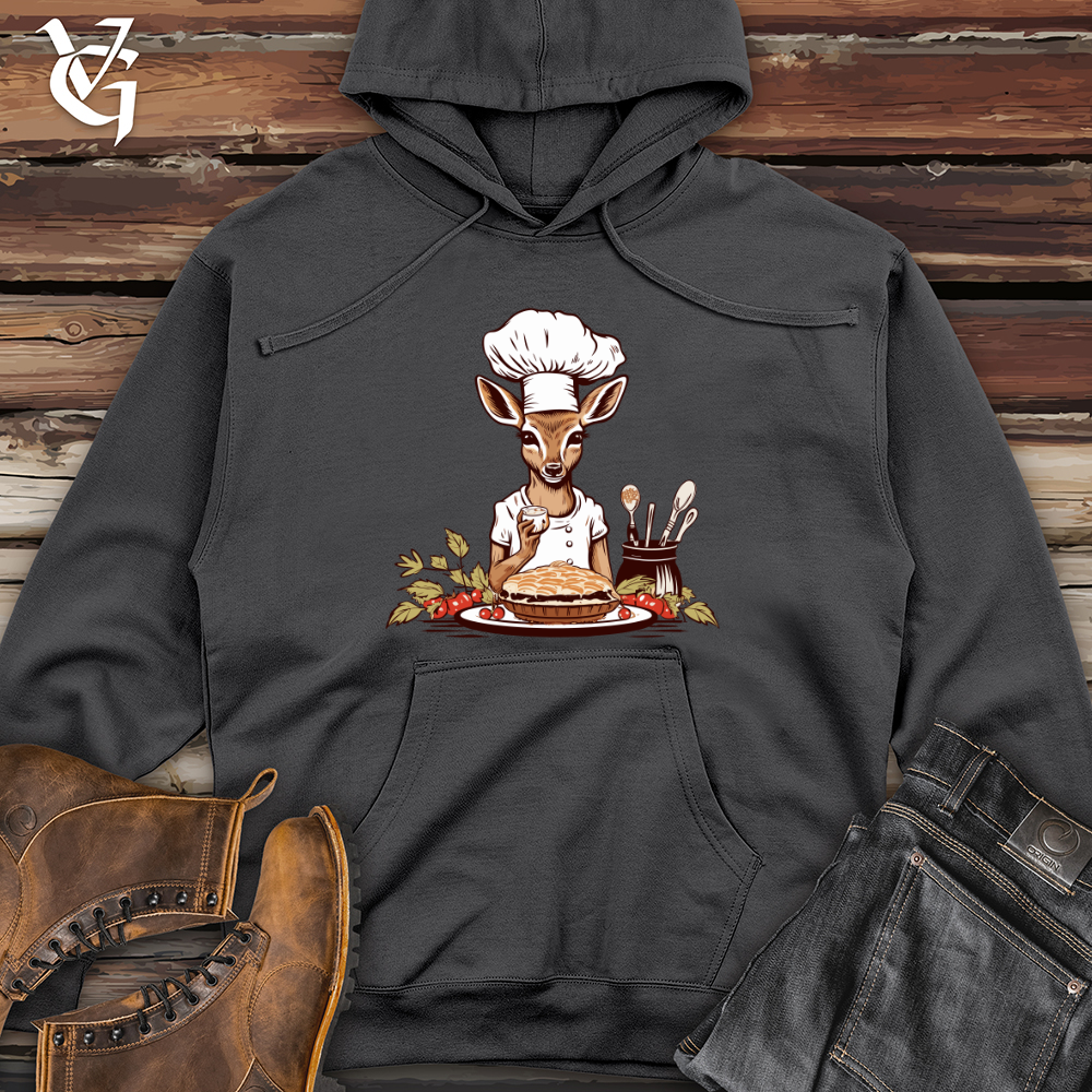 Viking Goods Deer Pastry Chef Midweight Hooded Sweatshirt Charcoal / L
