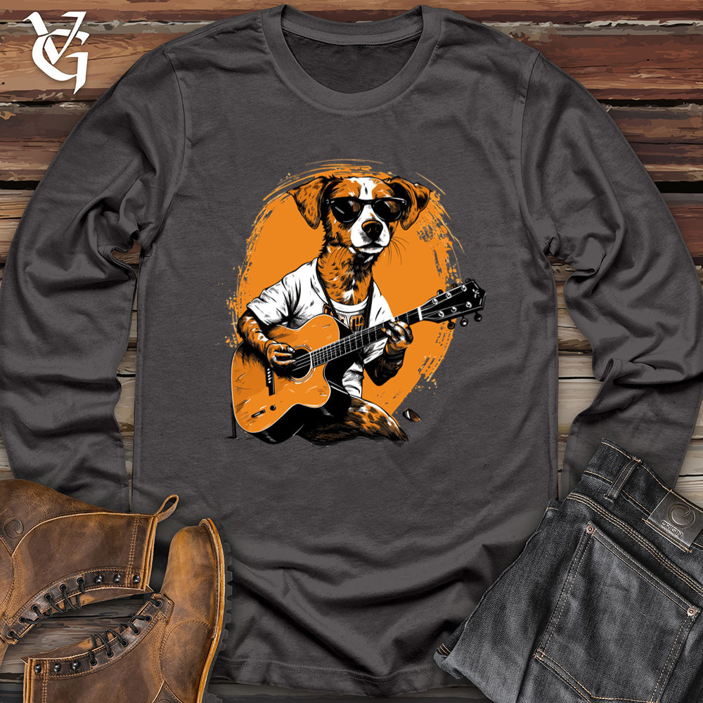 Viking Goods Dog Guitarist Softstyle Long Sleeve Charcoal / L
