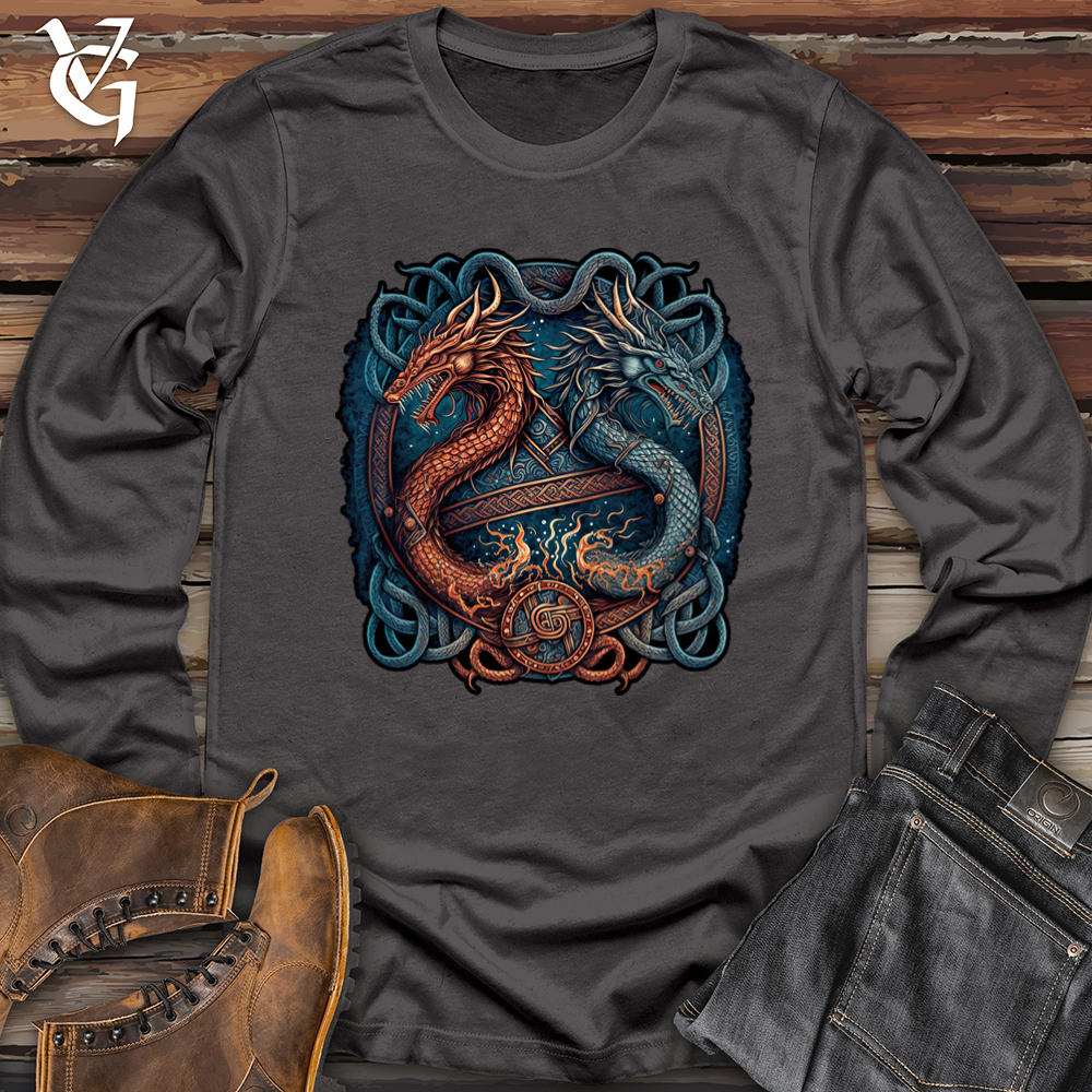 Viking Goods Double Trouble Dragon Softstyle Long Sleeve Charcoal / L