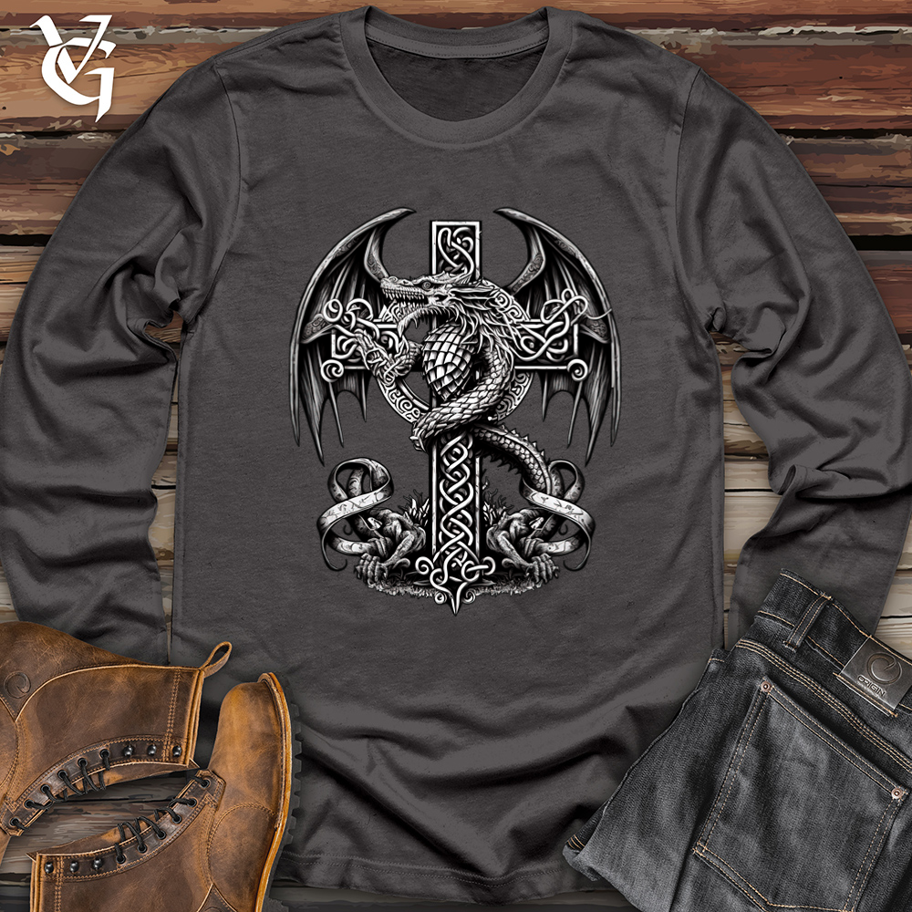 Viking Goods Dragon Protector Softstyle Long Sleeve Charcoal / L