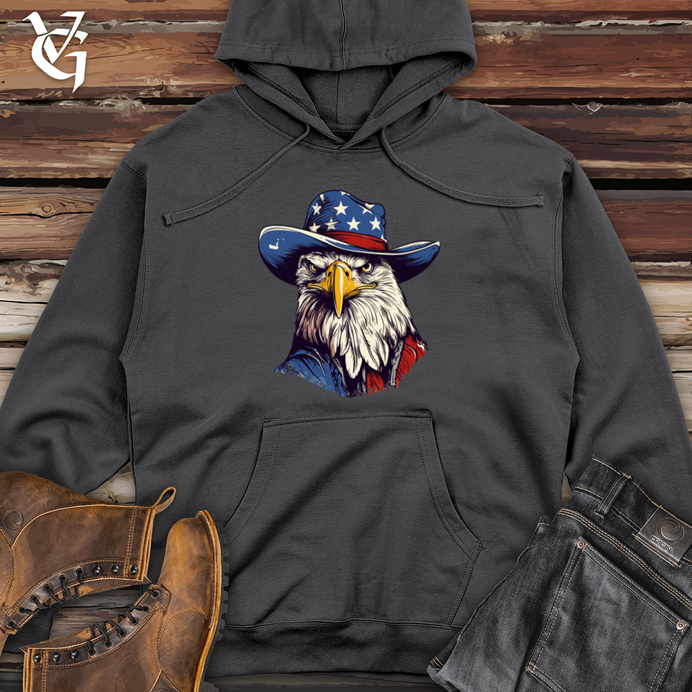 Viking Goods Eagle Skyline Rodeo Cowboy Cap Midweight Hooded Sweatshirt Charcoal / L