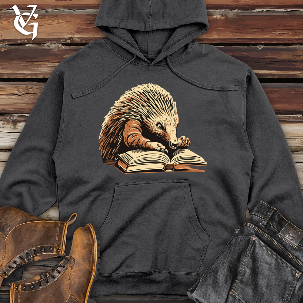 Viking Goods Echidna Book Nook Midweight Hooded Sweatshirt Charcoal / L