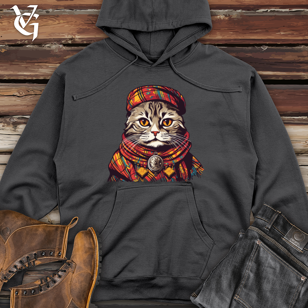 Viking Goods Feline Highland Wanderer Midweight Hooded Sweatshirt Charcoal / L