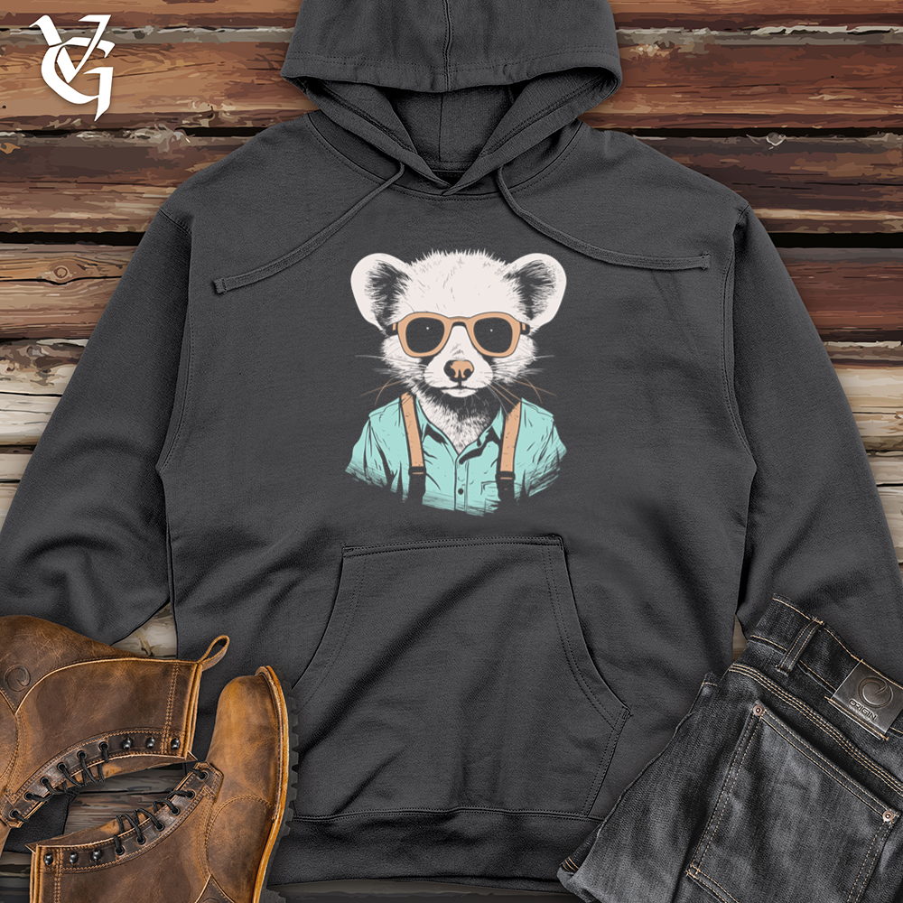 Viking Goods Ferret Fashion Midweight Hooded Sweatshirt Charcoal / L