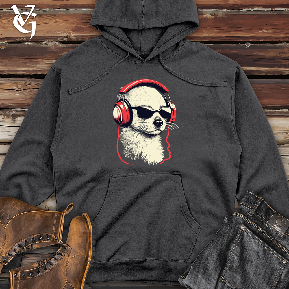 Viking Goods Ferret Headphone Harmony Midweight Hooded Sweatshirt Charcoal / L