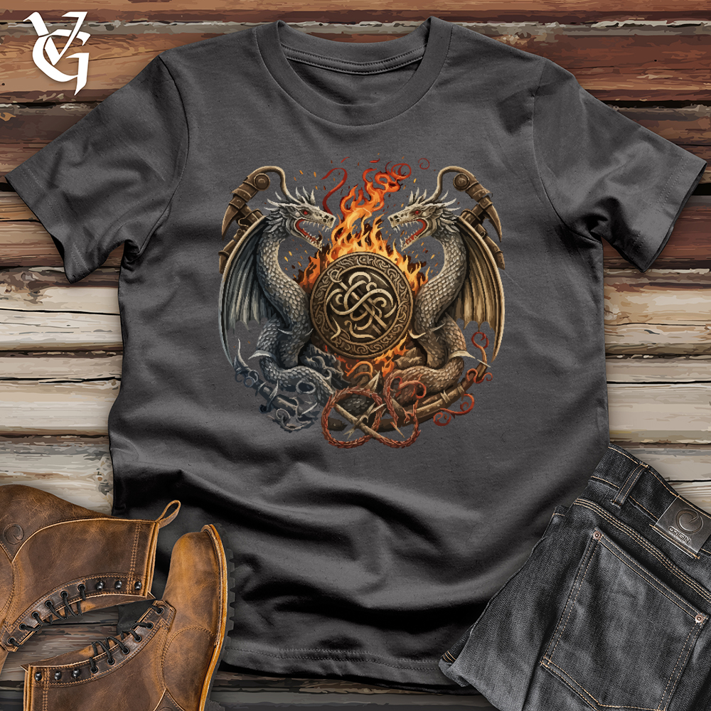 Viking Goods Flaming Dragons Softstyle Tee Charcoal / L