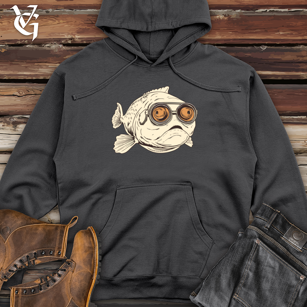 Viking Goods Flighty Blobfish Aviator Midweight Hooded Sweatshirt Charcoal / L