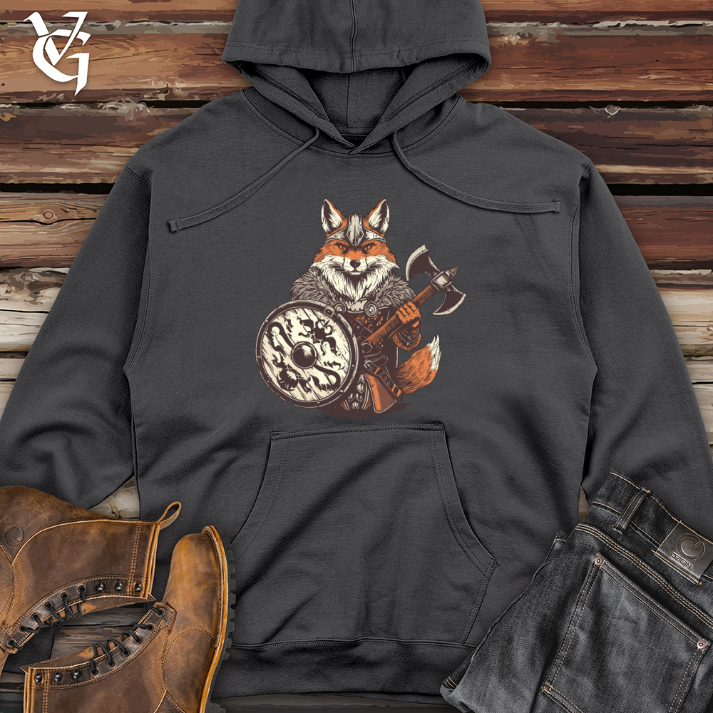 Viking Goods Fox Viking Courage Midweight Hooded Sweatshirt Charcoal / L