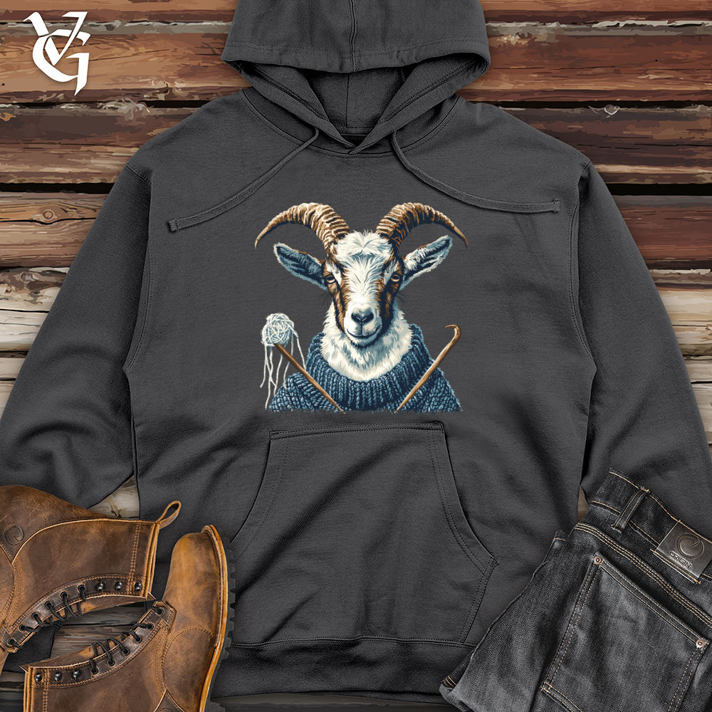 Goat Knitting Workshop Hoodie Stay Cozy While Crafting Viking Goods Company