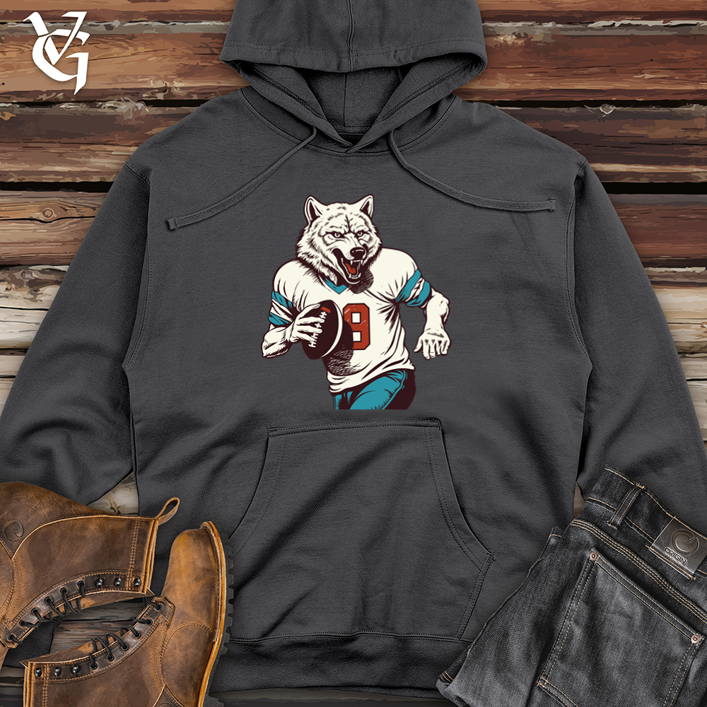 Viking Goods Gridiron Wolf Midweight Hooded Sweatshirt Charcoal / L