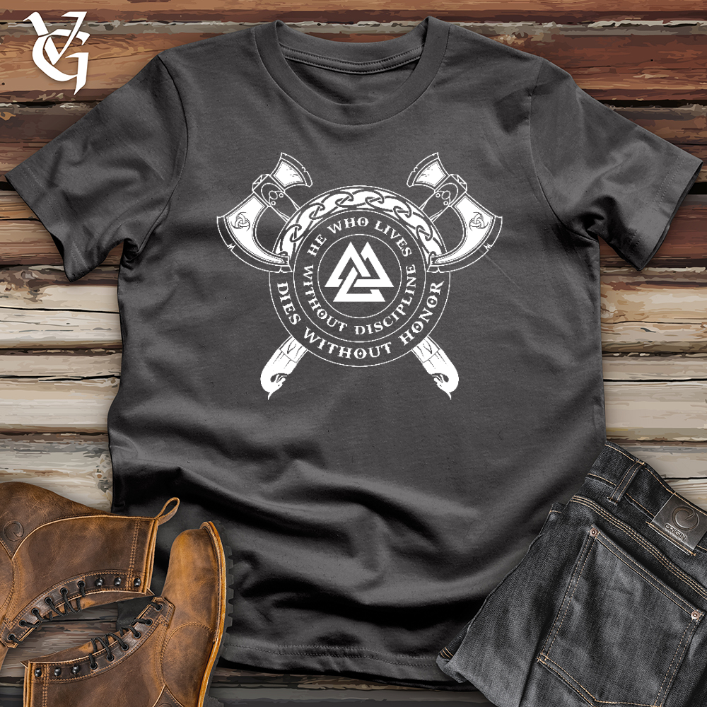 Viking Goods He Who Lives Without Discipline Softstyle Tee Charcoal / L