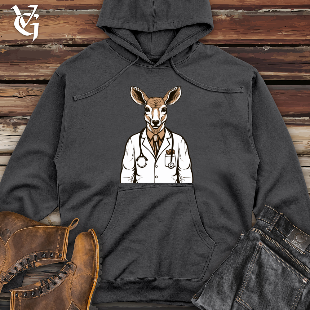 Viking Goods Healing Antlers Midweight Hooded Sweatshirt Charcoal / L