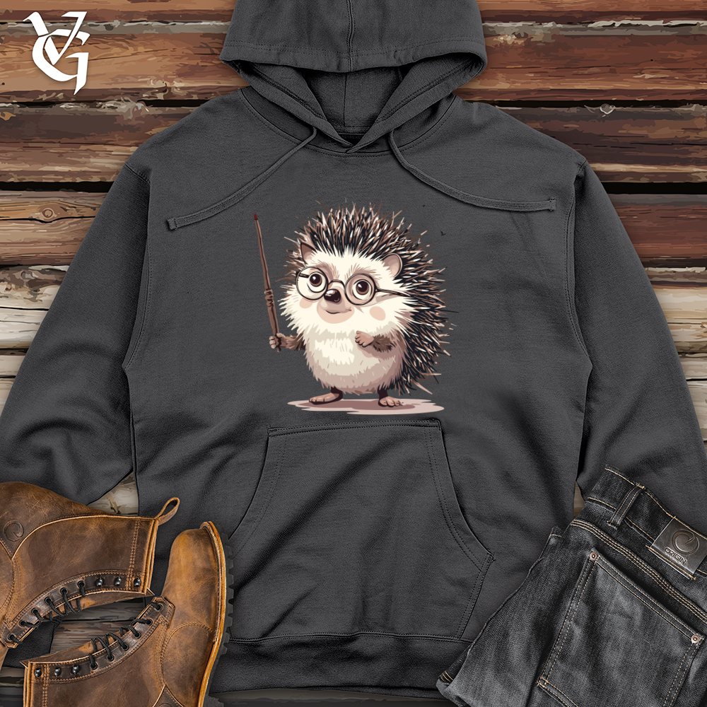 Viking Goods Hedgehog Wizard Whimsy Midweight Hooded Sweatshirt Charcoal / L