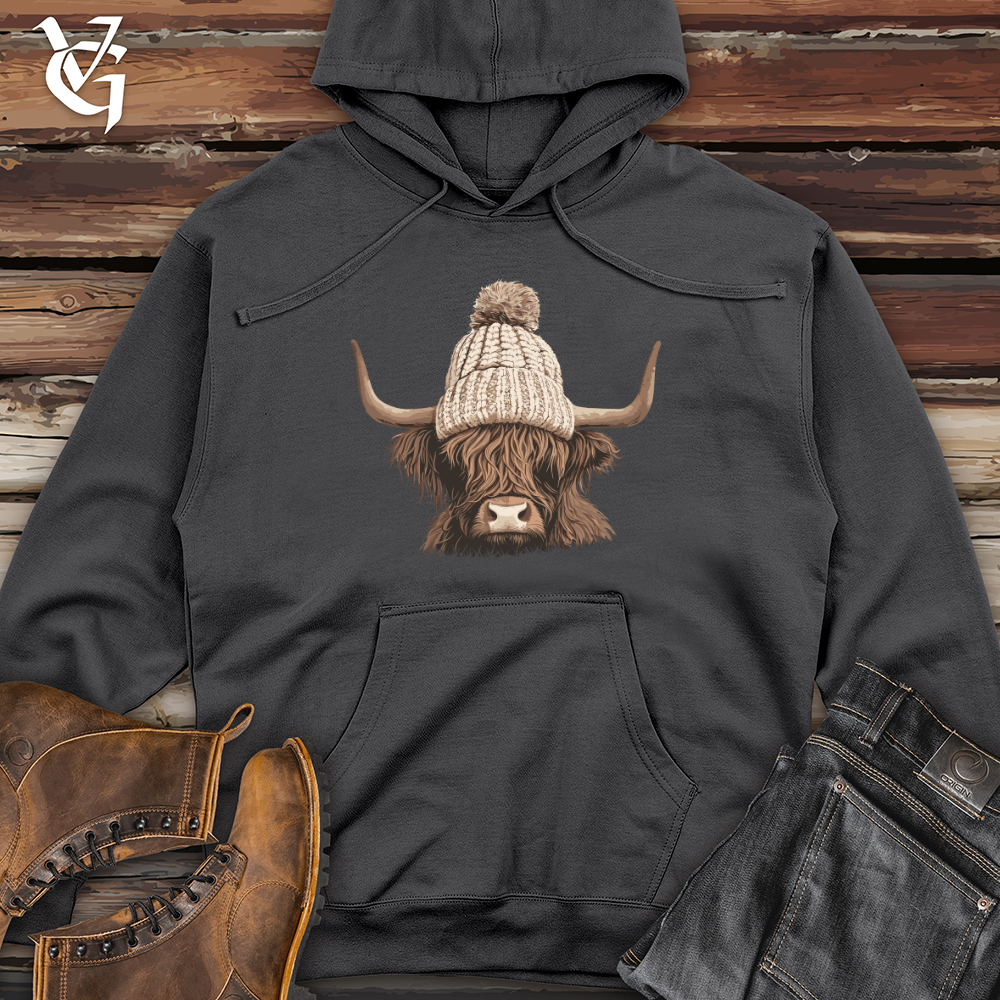 Viking Goods Highland Cattle Cozy Midweight Hooded Sweatshirt Charcoal / L