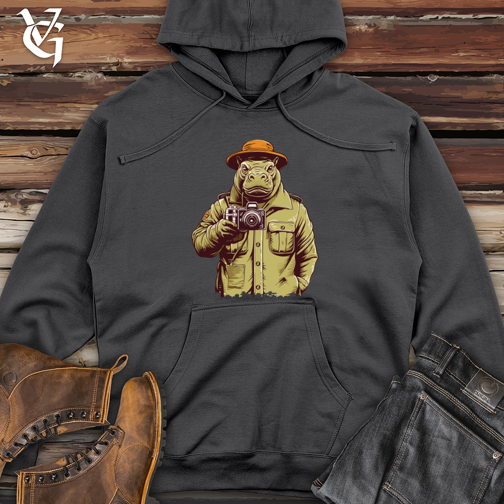 Viking Goods Hippo Safari Snaps Midweight Hooded Sweatshirt Charcoal / L