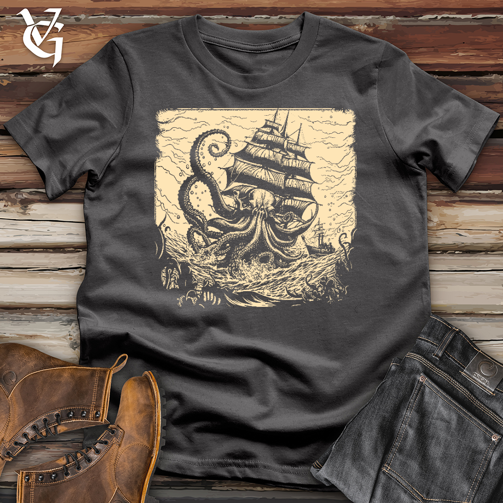 Viking Goods Kraken at Sea Softstyle Tee Charcoal / L