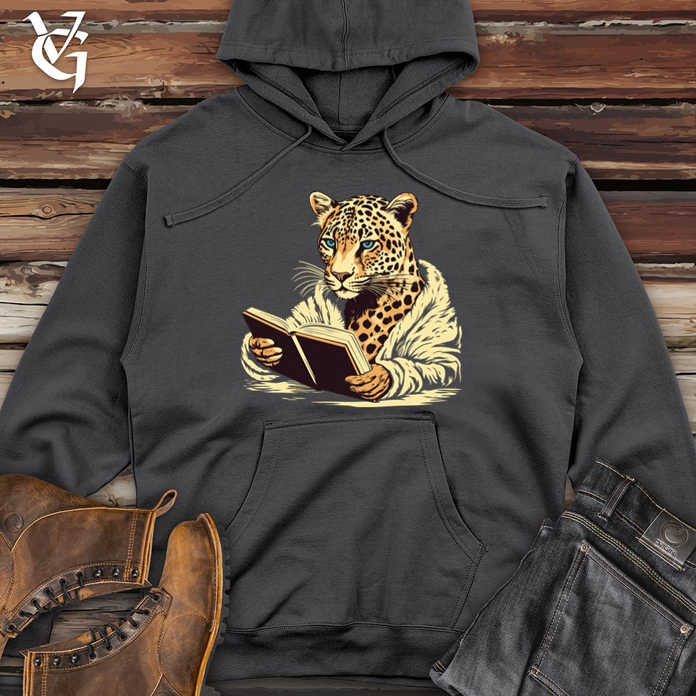 Viking Goods Leopard Book Club Midweight Hooded Sweatshirt Charcoal / L